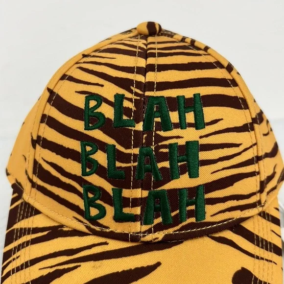 Mini Rodini Tiger Stripe Cap Baseball Hat Blah Blah Blah Cap NWT - Picture 3 of 7